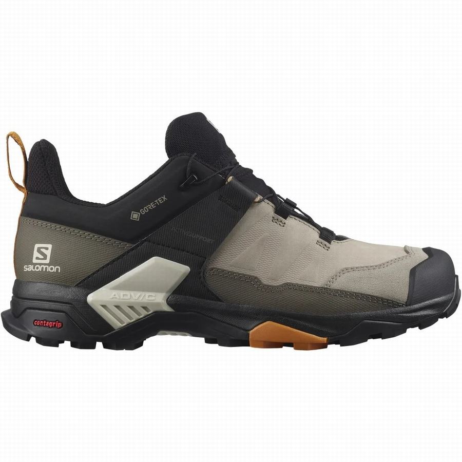 Salomon X Ultra 4 Leather Gore-tex Ορειβατικά Παπούτσια ανδρικα μαυρα/Χακί [HQX668DA]